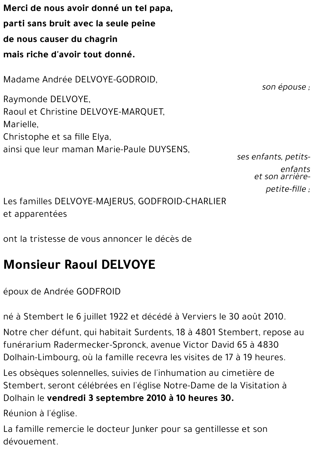 Raoul DELVOYE