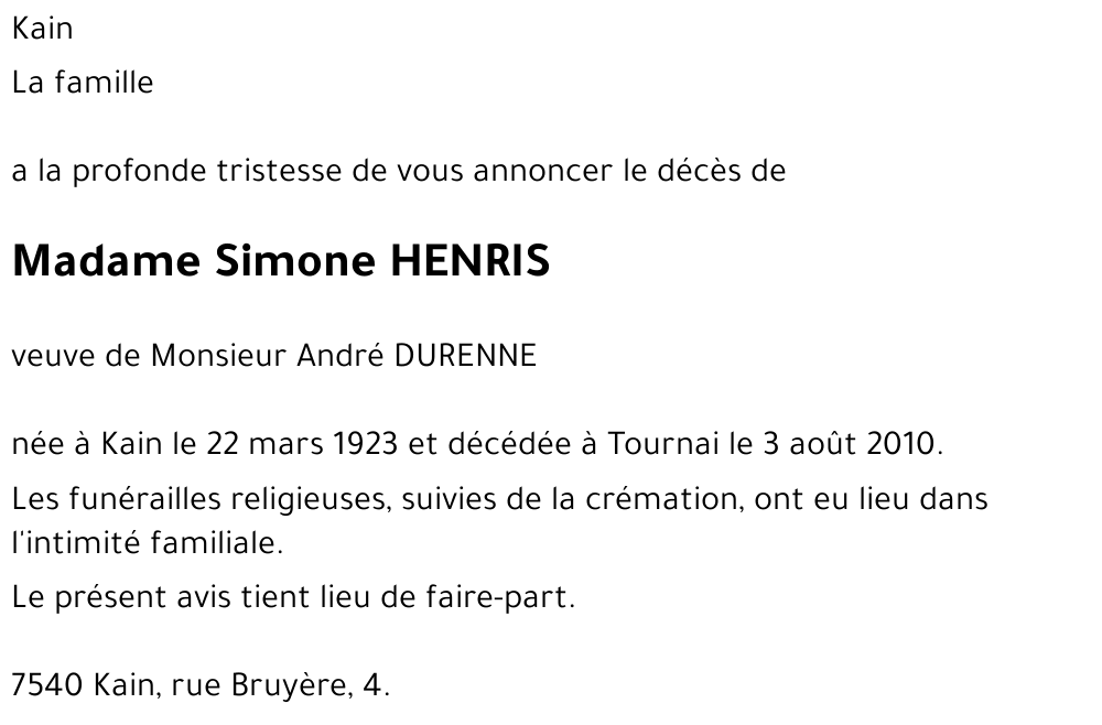Simone HENRIS