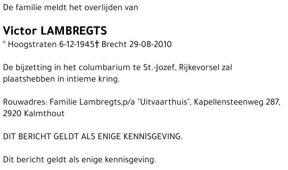 Victor LAMBREGTS
