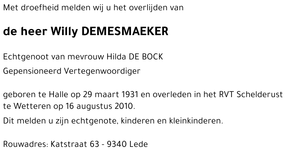 Willy DEMESMAEKER