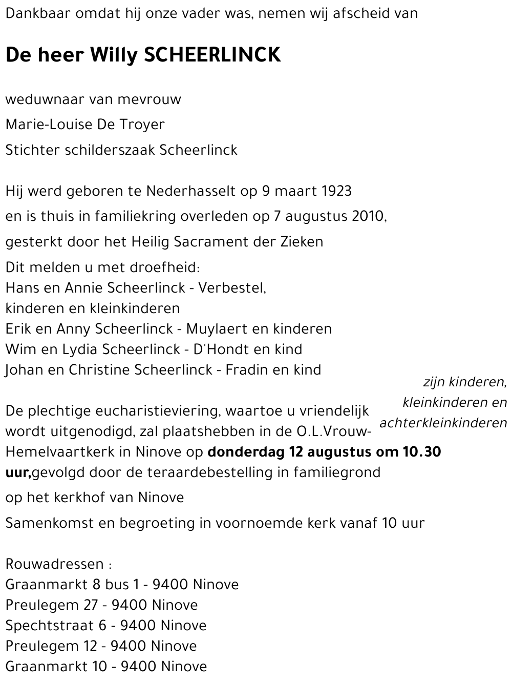 Willy SCHEERLINCK