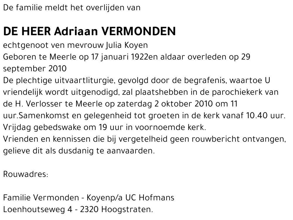 Adriaan Vermonden