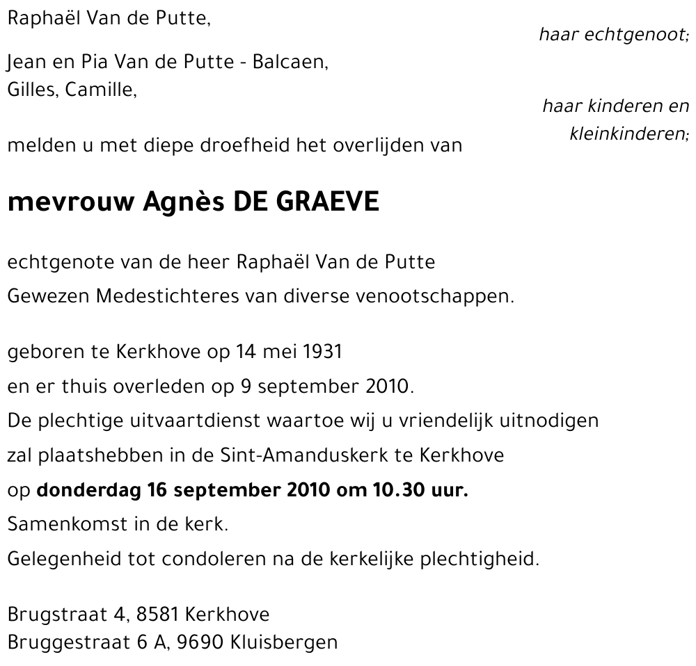 Agnès DE GRAEVE