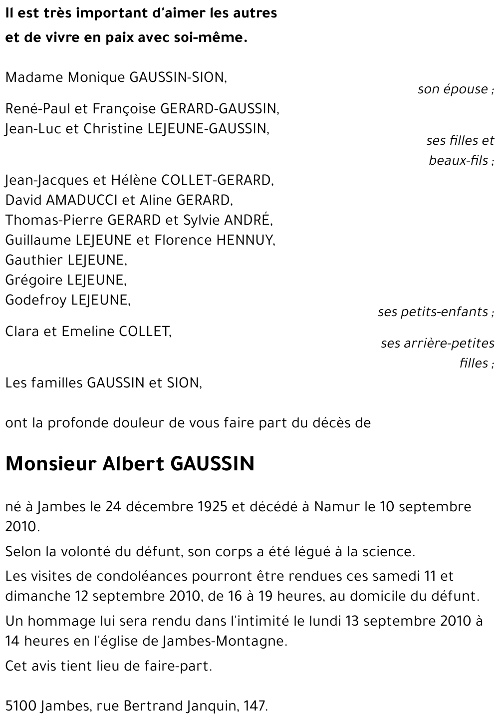 Albert GAUSSIN