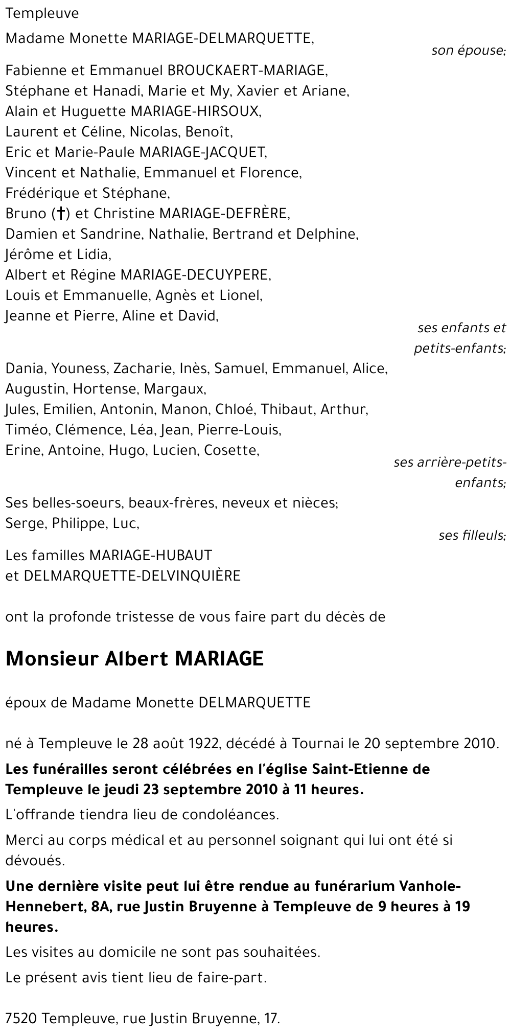 Albert MARIAGE