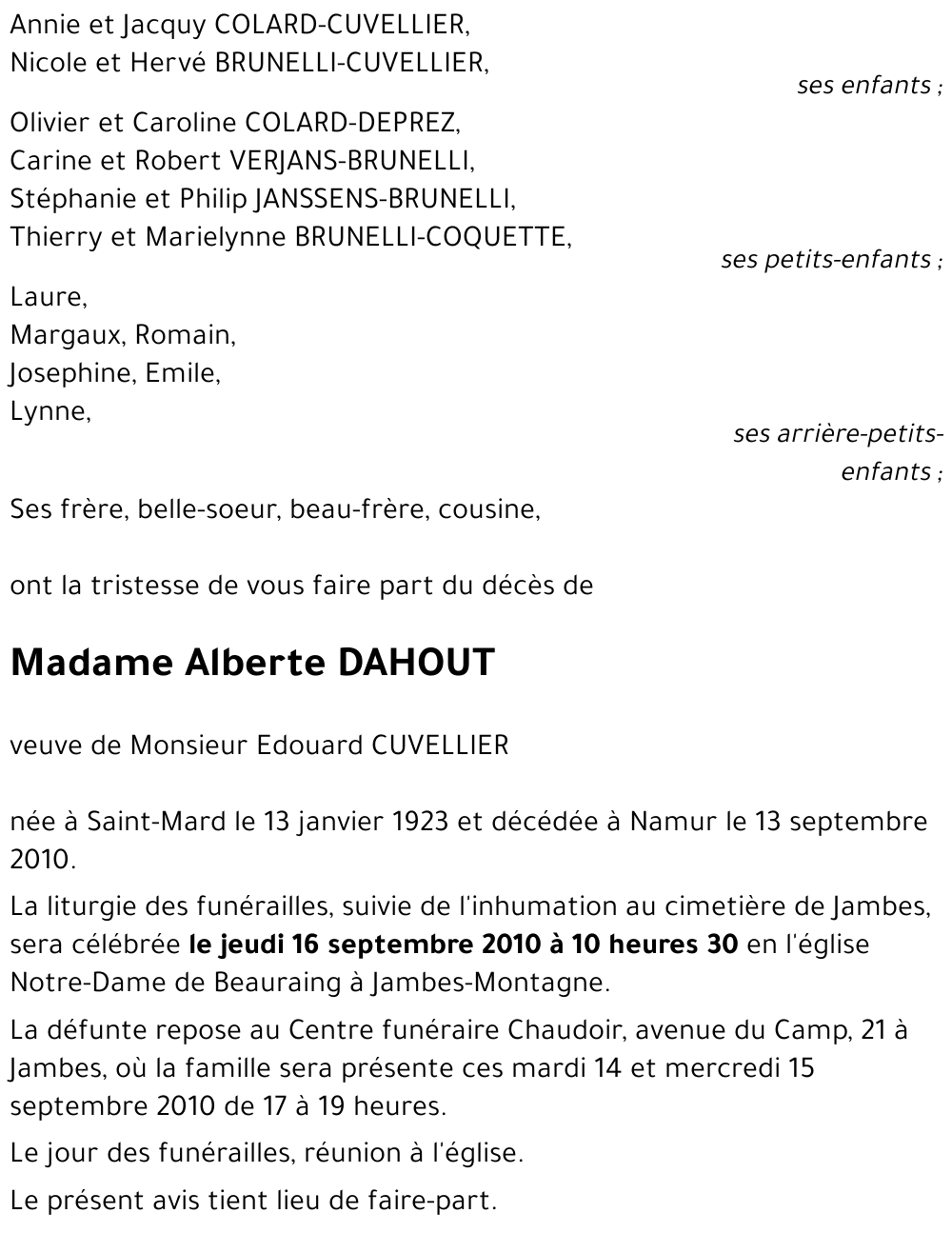 Alberte DAHOUT