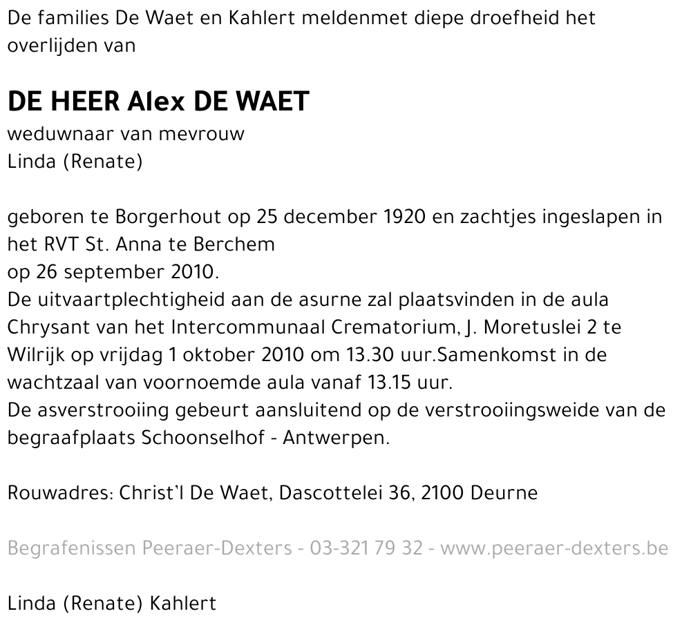 Alex De Waet