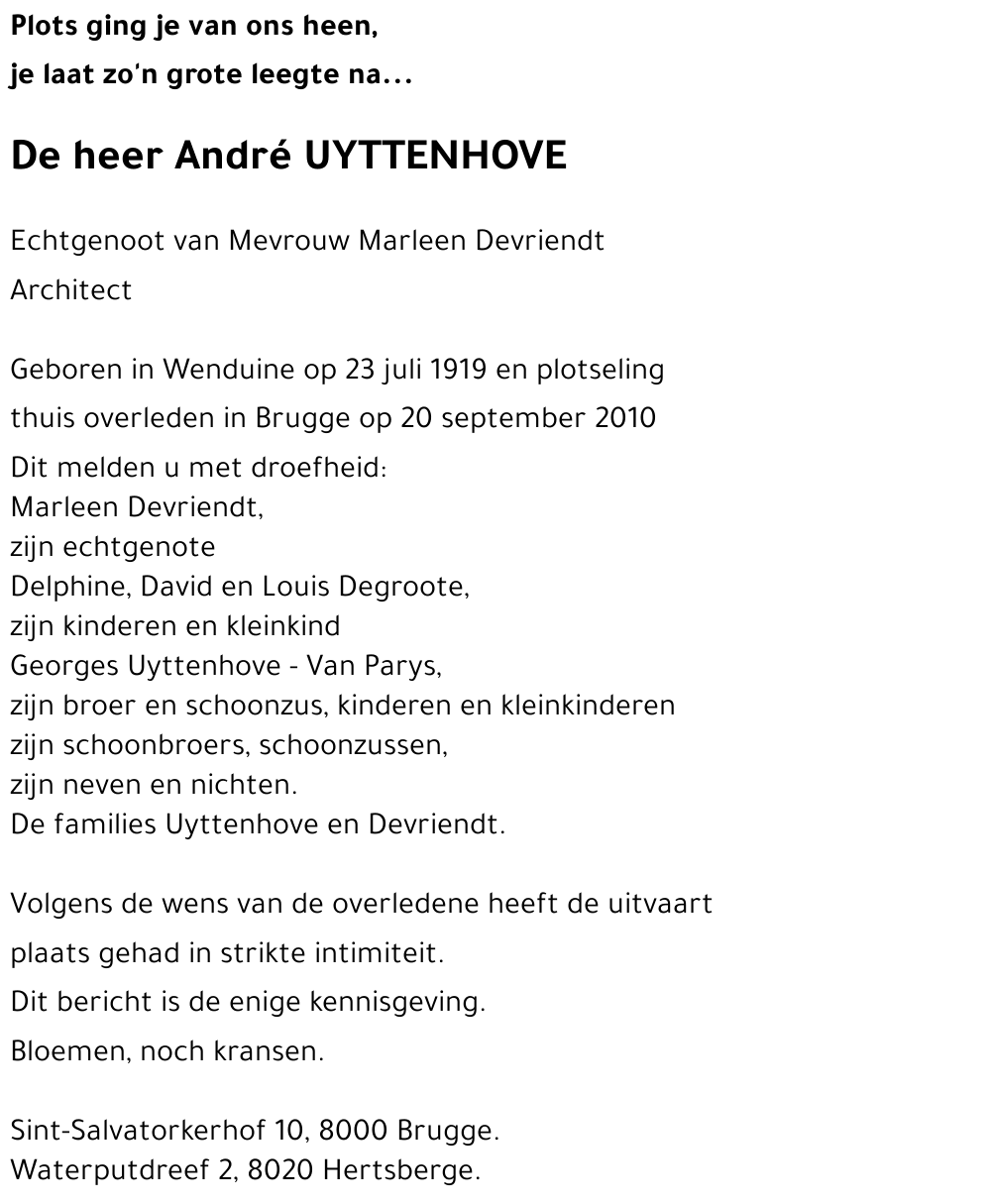 André UYTTENHOVE