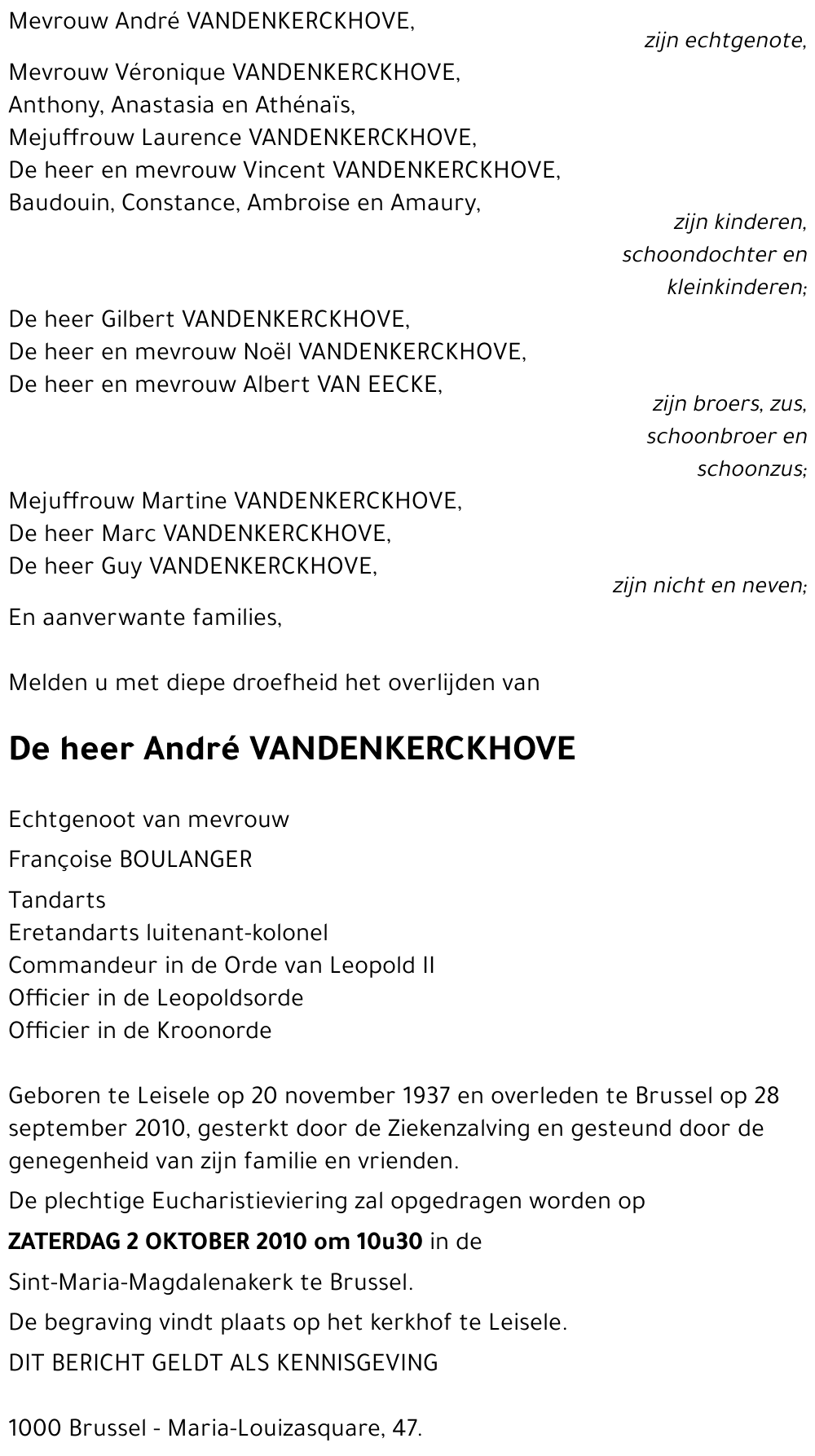 André VANDENKERCKHOVE