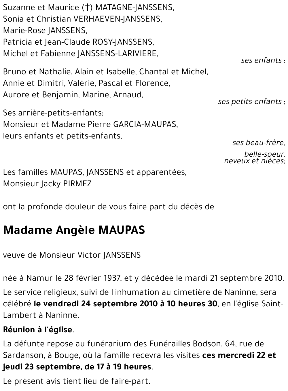 Angèle MAUPAS