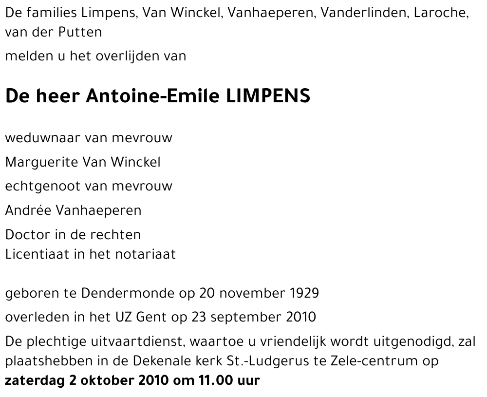 Antoine-Emile LIMPENS