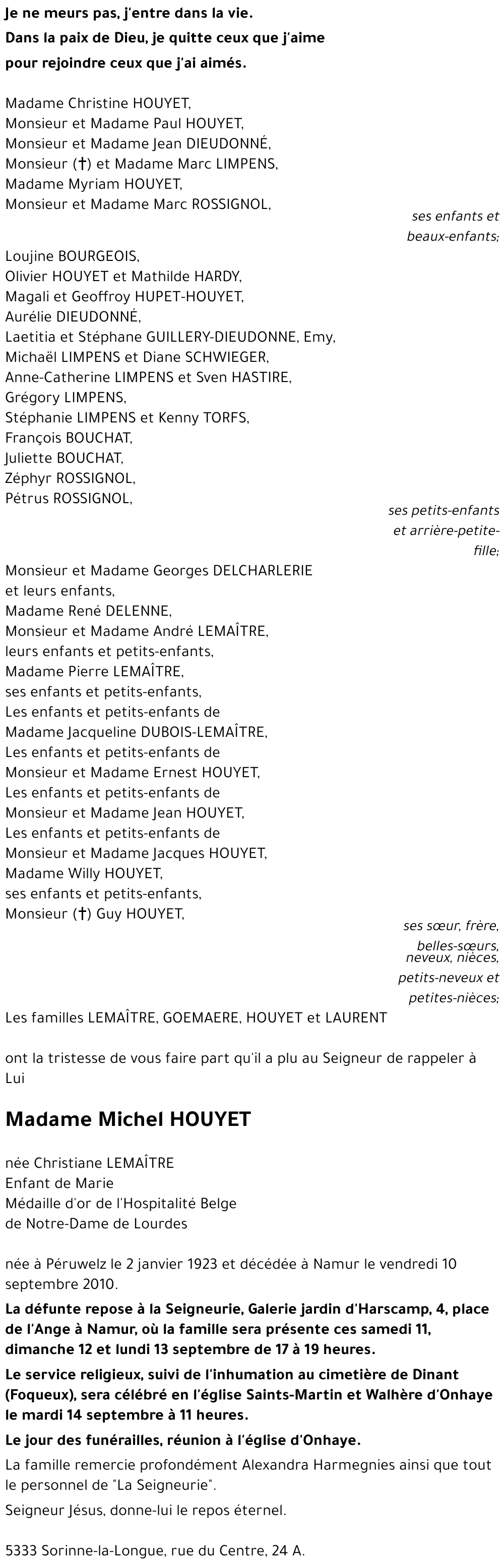 Christiane LEMAÎTRE