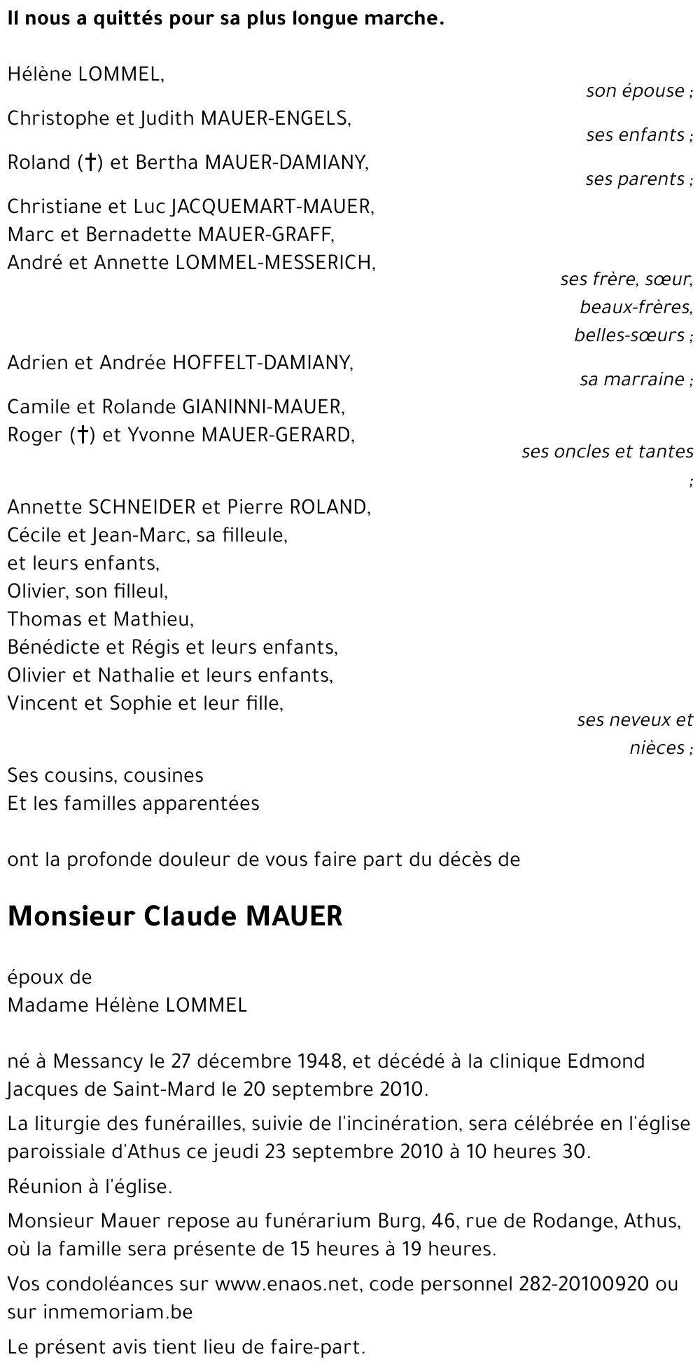 Claude MAUER