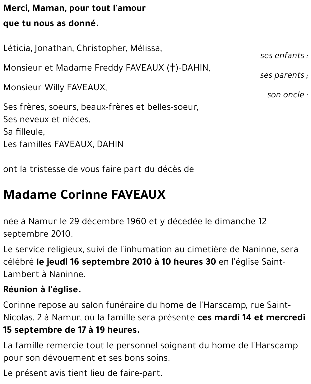 Corinne FAVEAUX