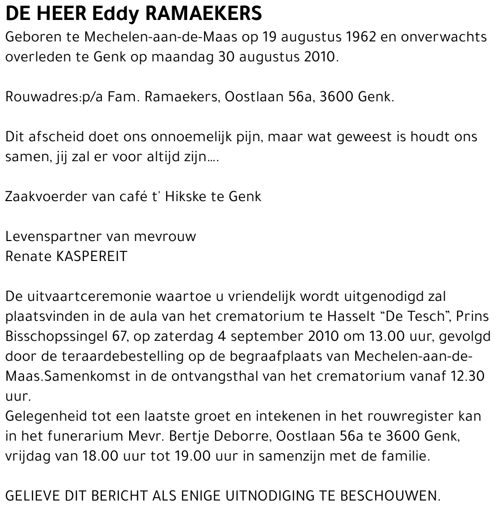 Eddy RAMAEKERS