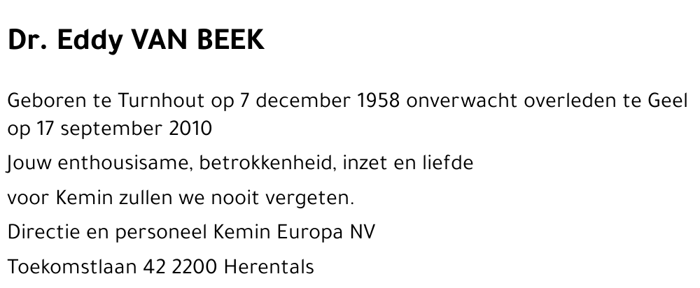 Eddy VAN BEEK