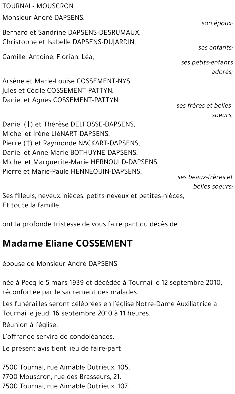 Eliane COSSEMENT