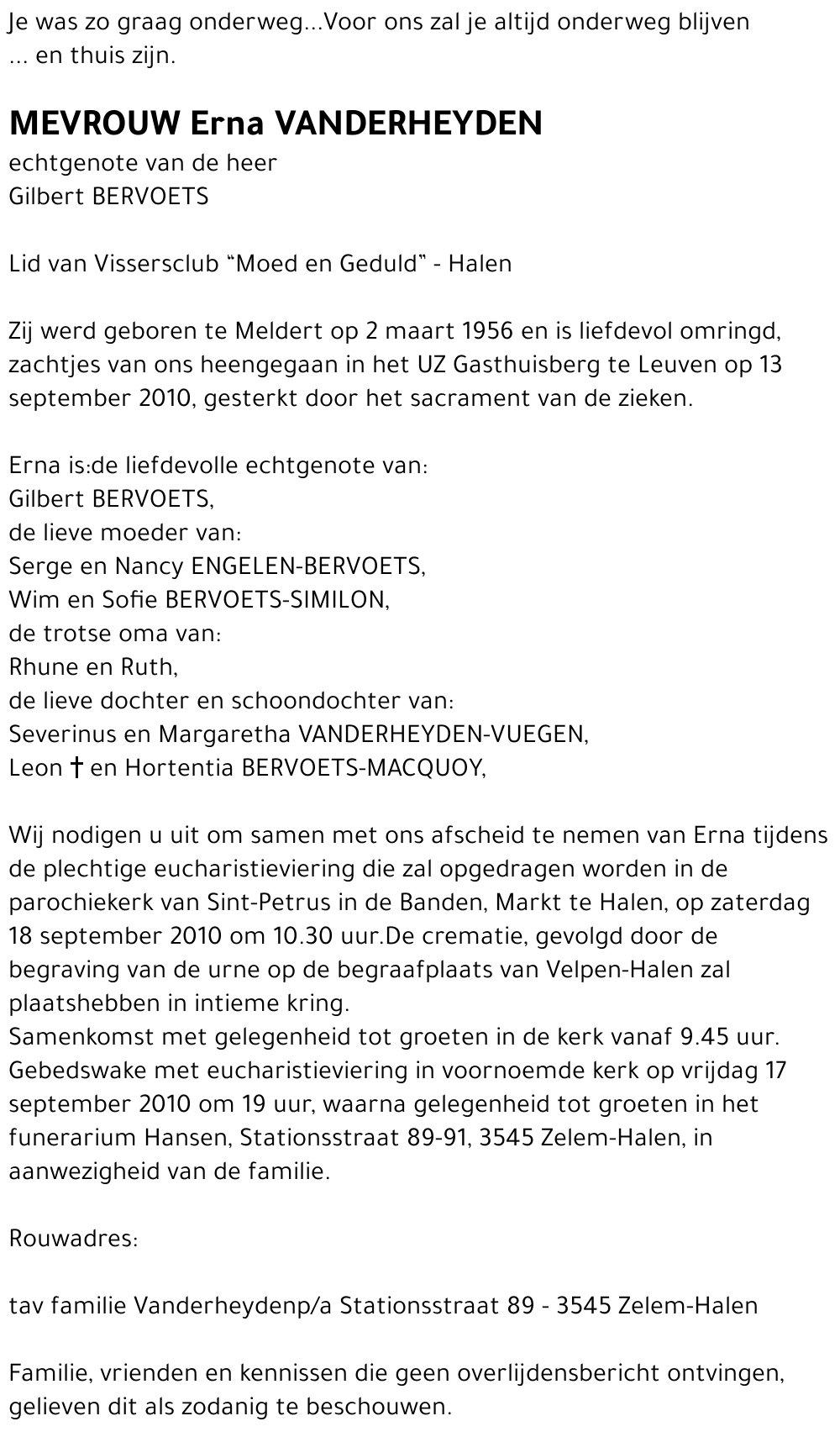 Erna VANDERHEYDEN