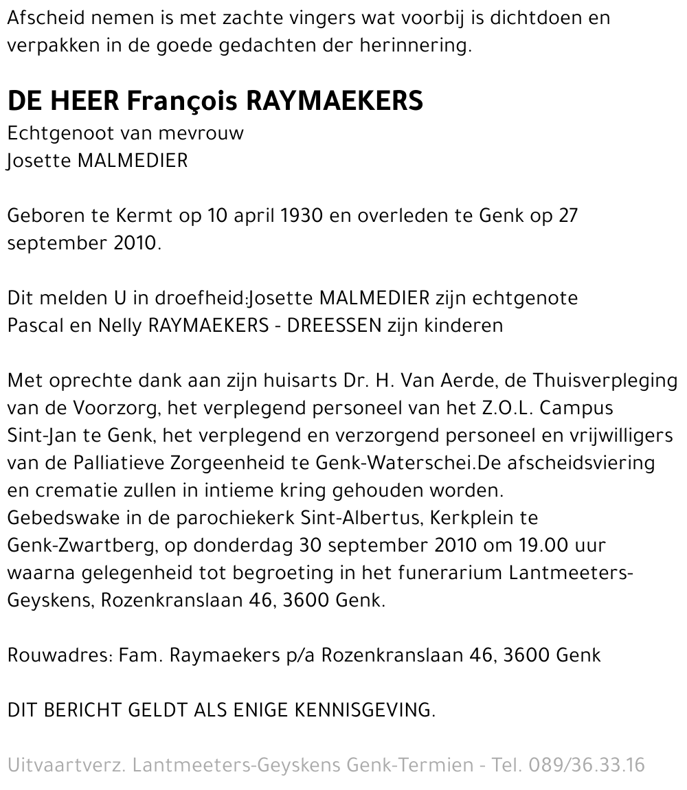 François RAYMAEKERS