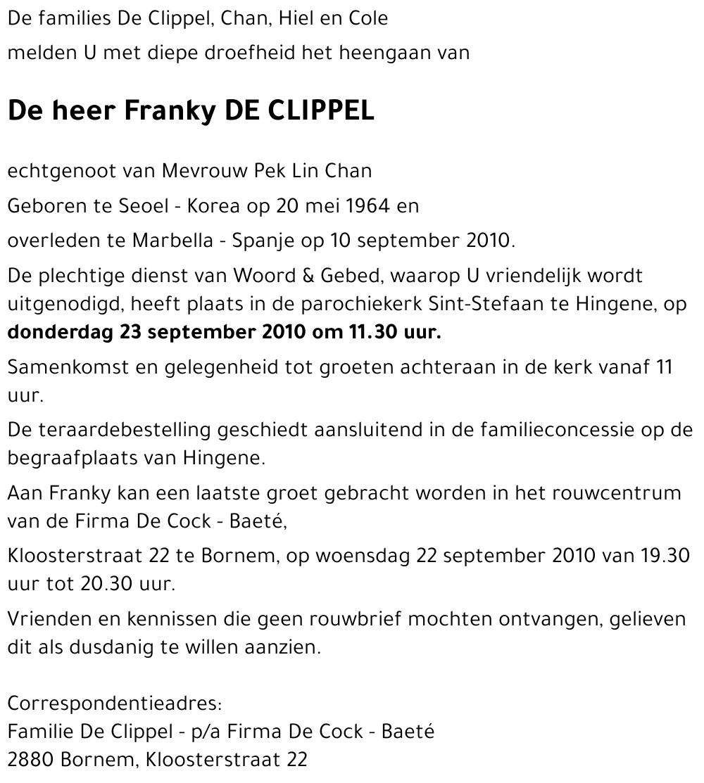 Franky DE CLIPPEL