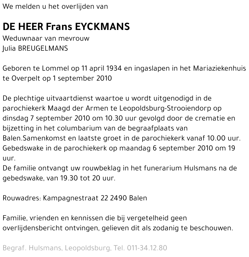 Frans EYCKMANS