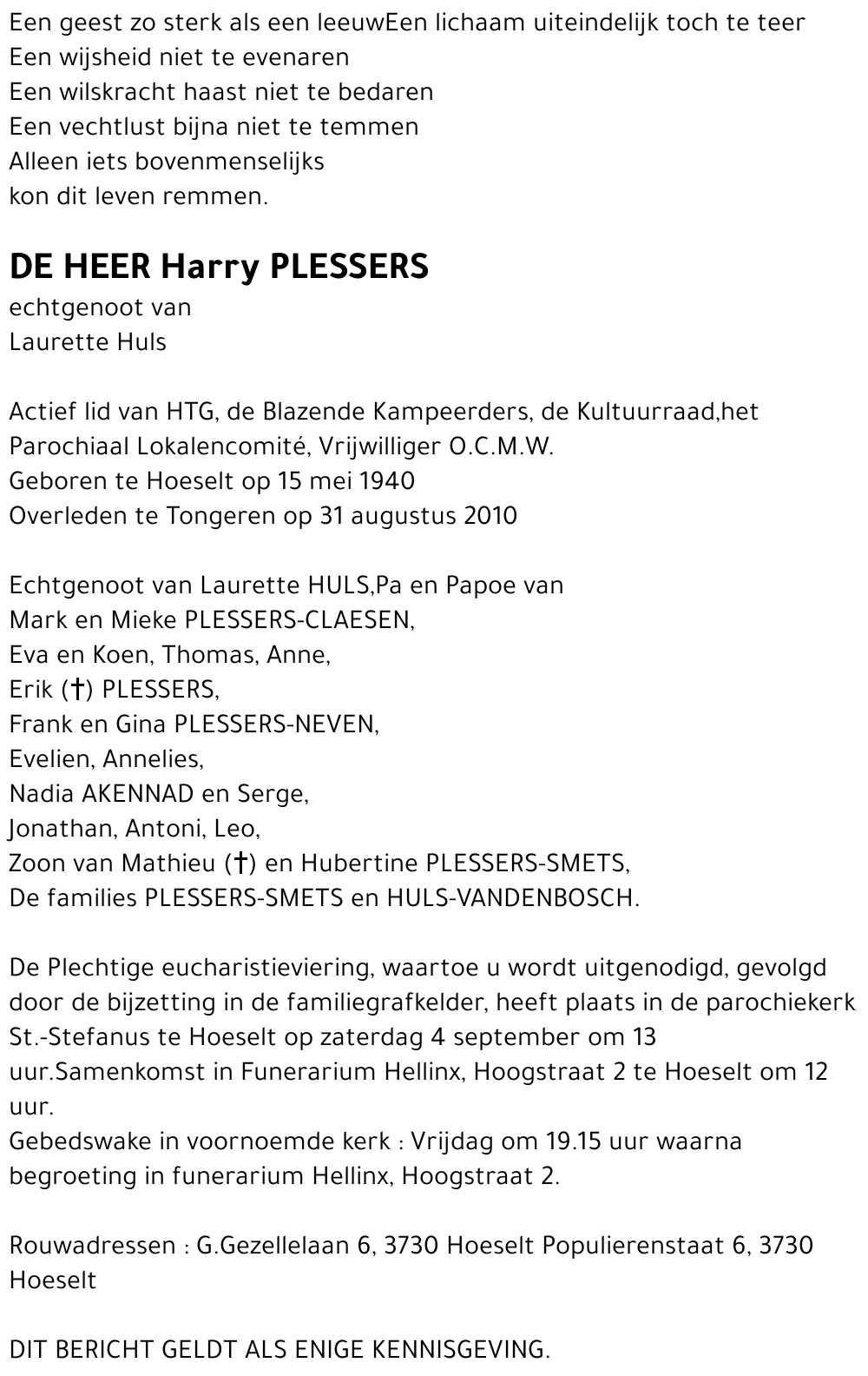 Harry Plessers