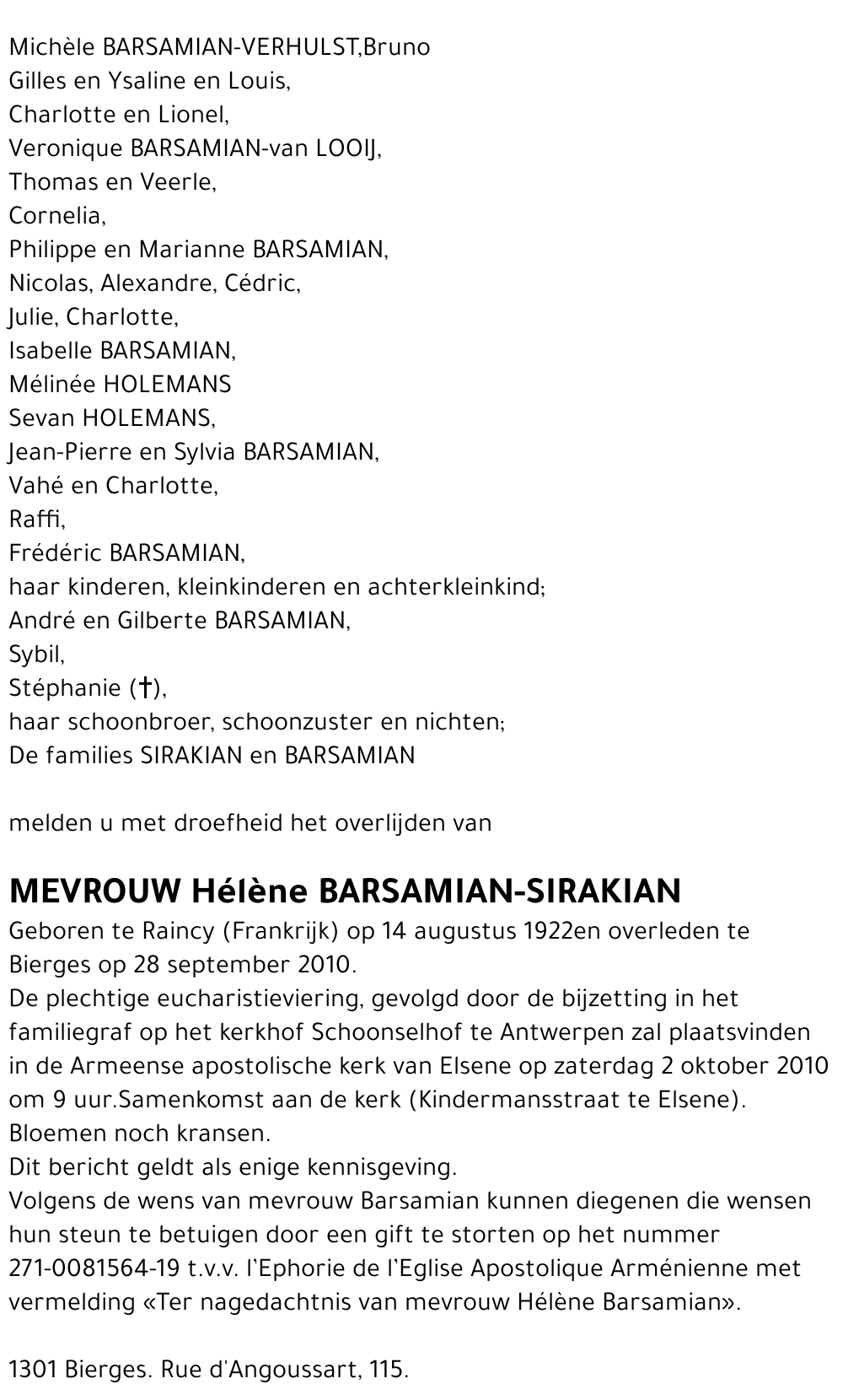 Helene Barsamian-Sirakian