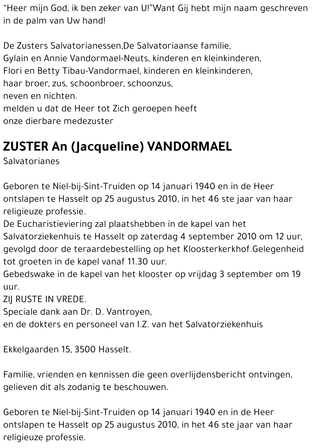 Jacqueline Vandormael