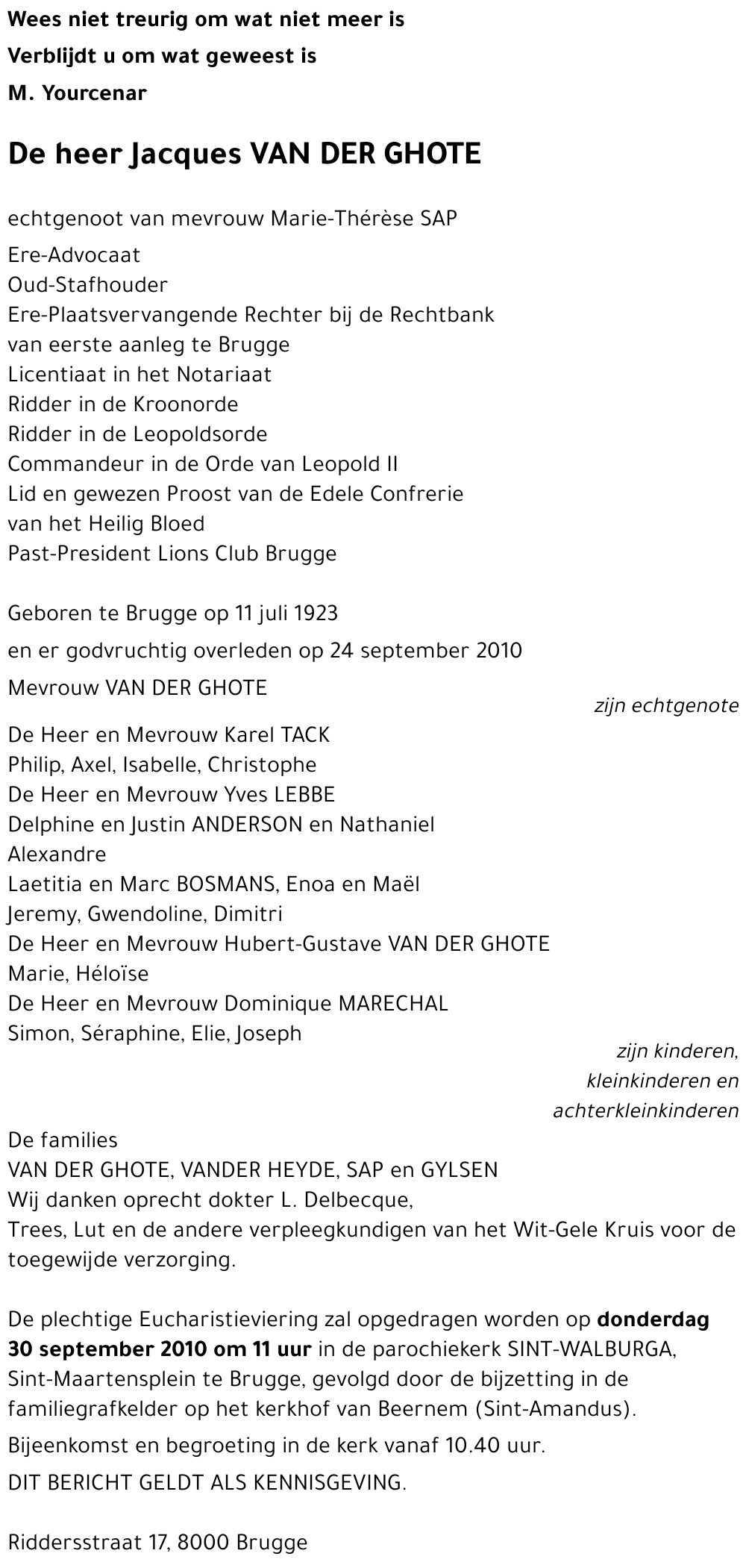 Jacques VAN DER GHOTE