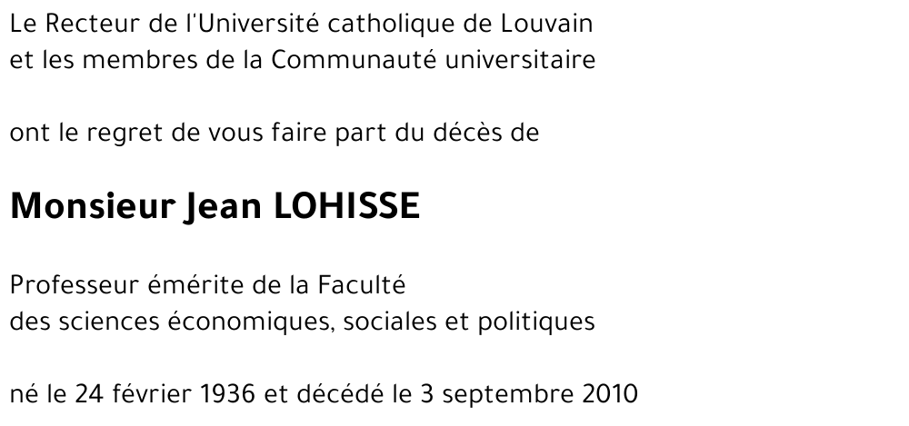 Jean LOHISSE
