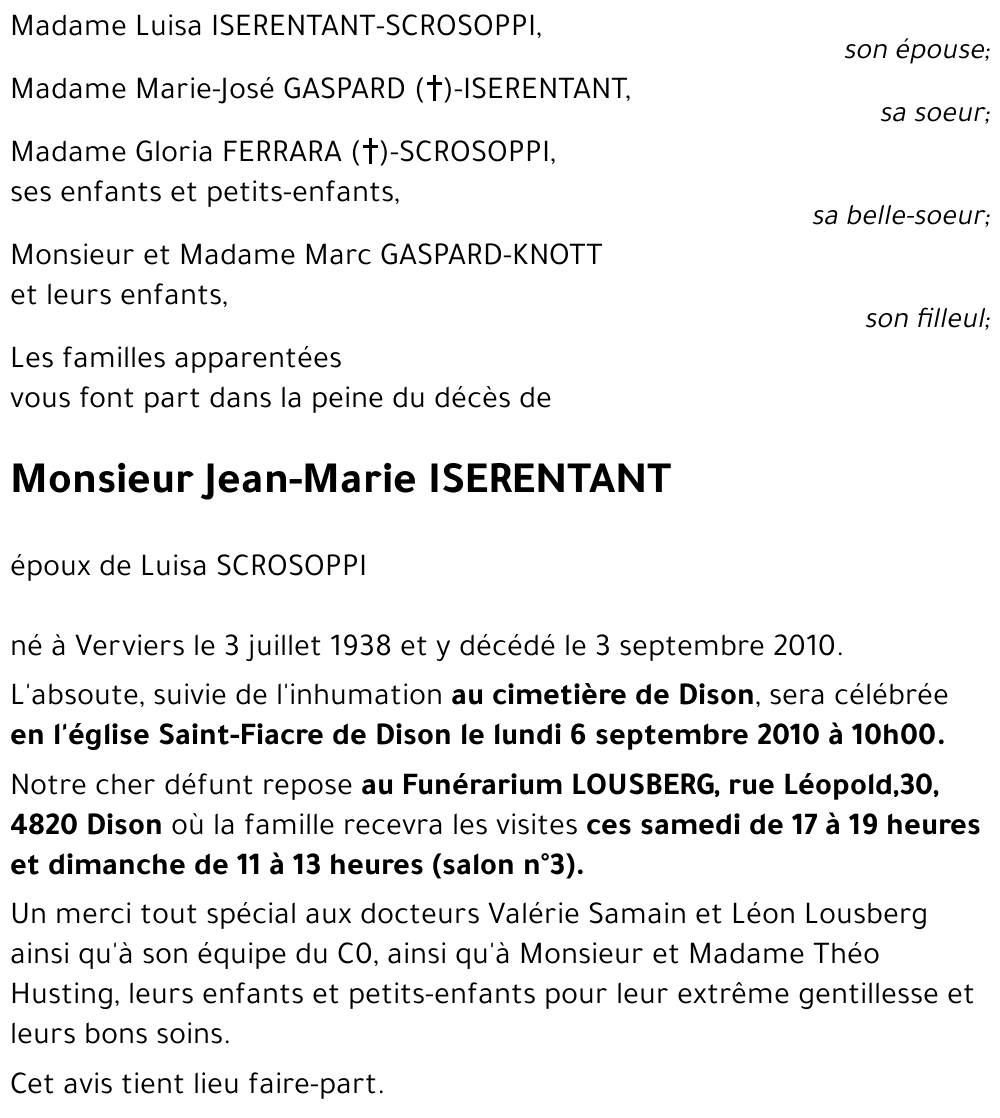 Jean-Marie ISERENTANT