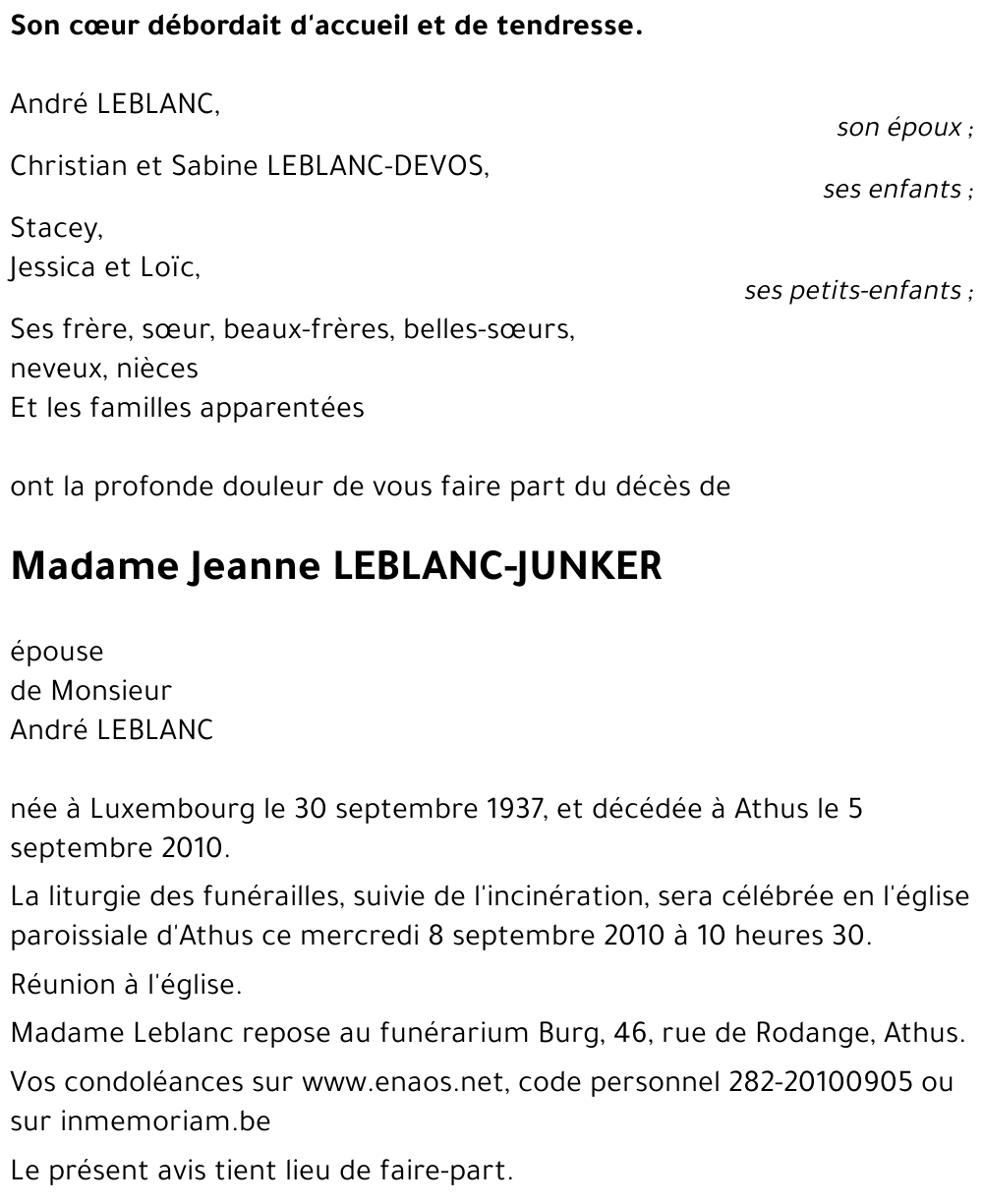 Jeanne JUNKER