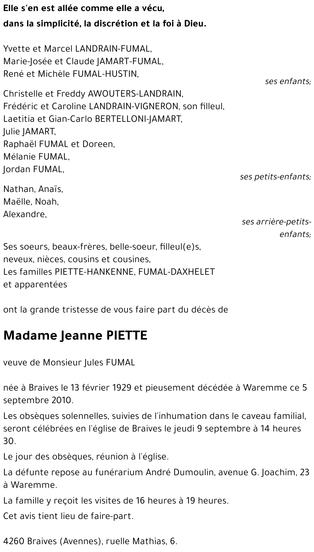 Jeanne PIETTE