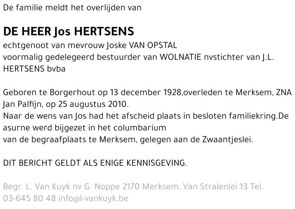 Jos HERTSENS
