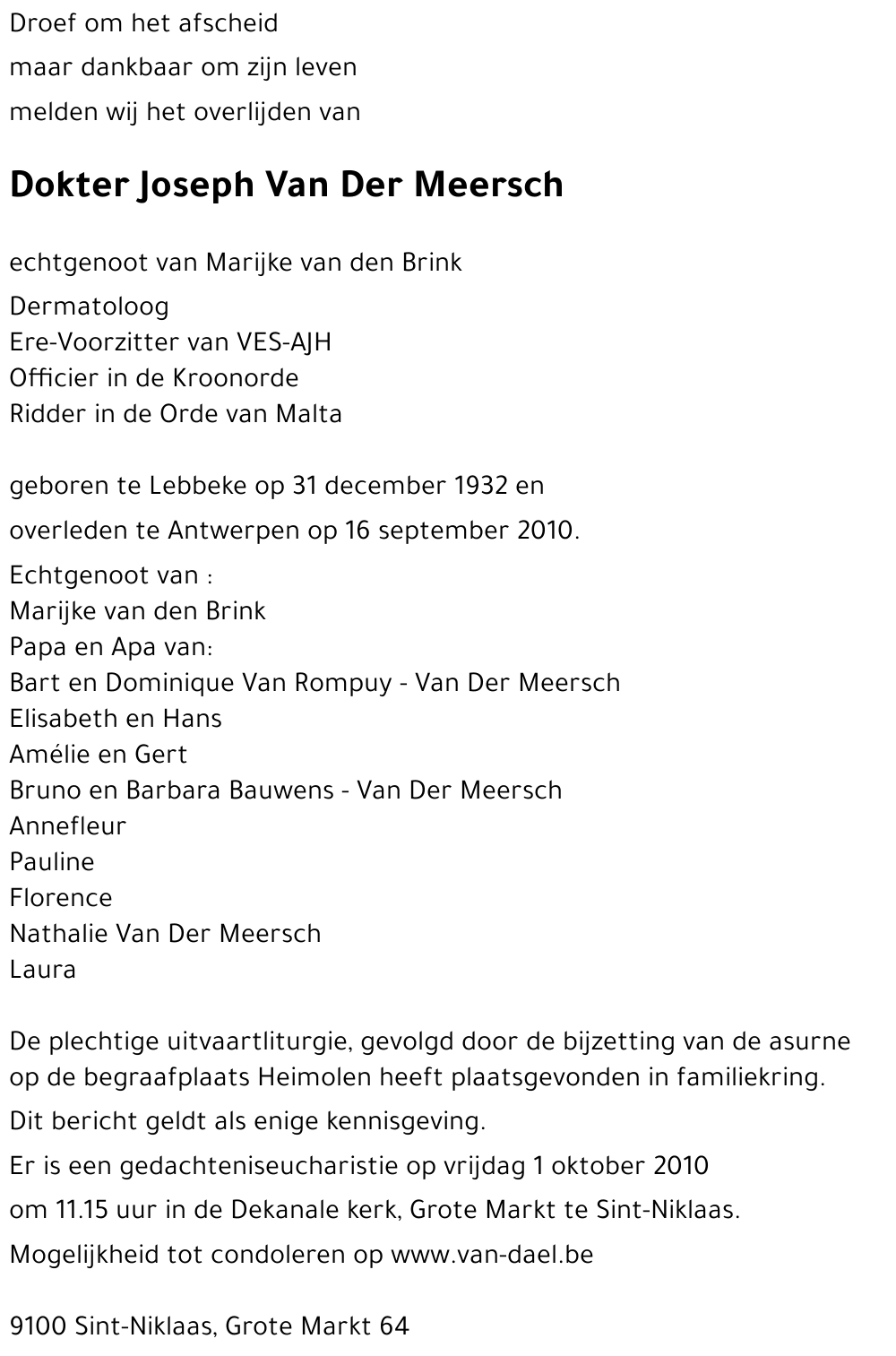 Joseph VAN DER MEERSCH