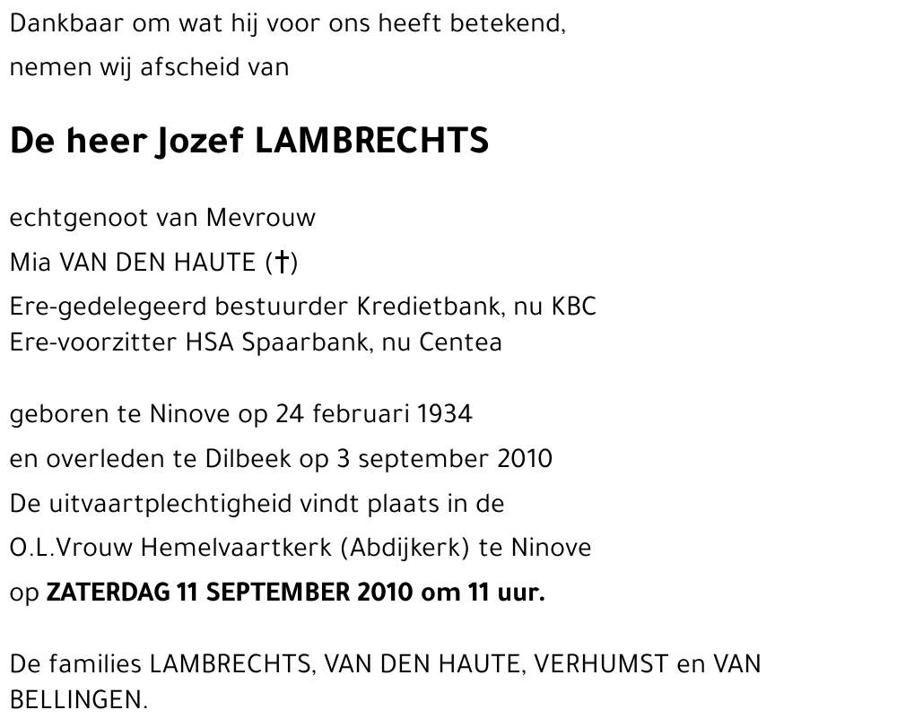 Jozef LAMBRECHTS