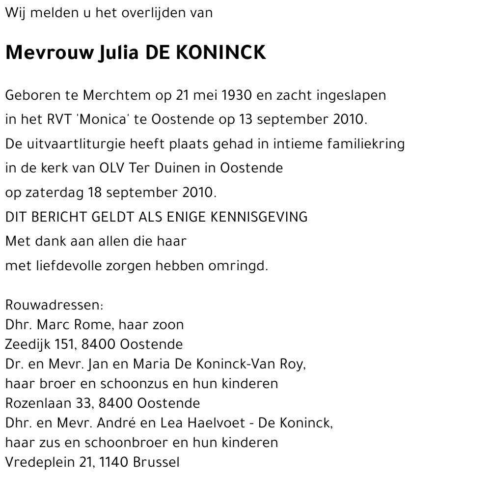 Julia DE KONINCK