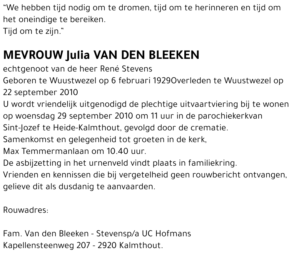 Julia Van den Bleeken