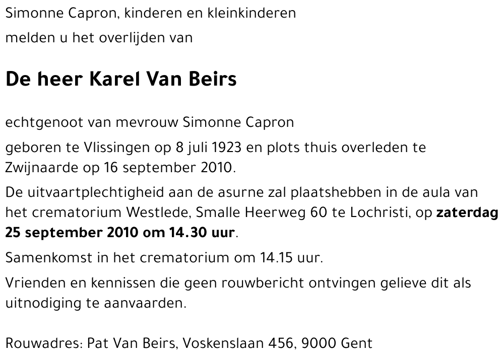 Karel Van Beirs