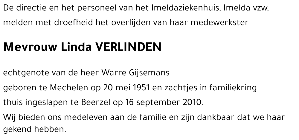 Linda VERLINDEN