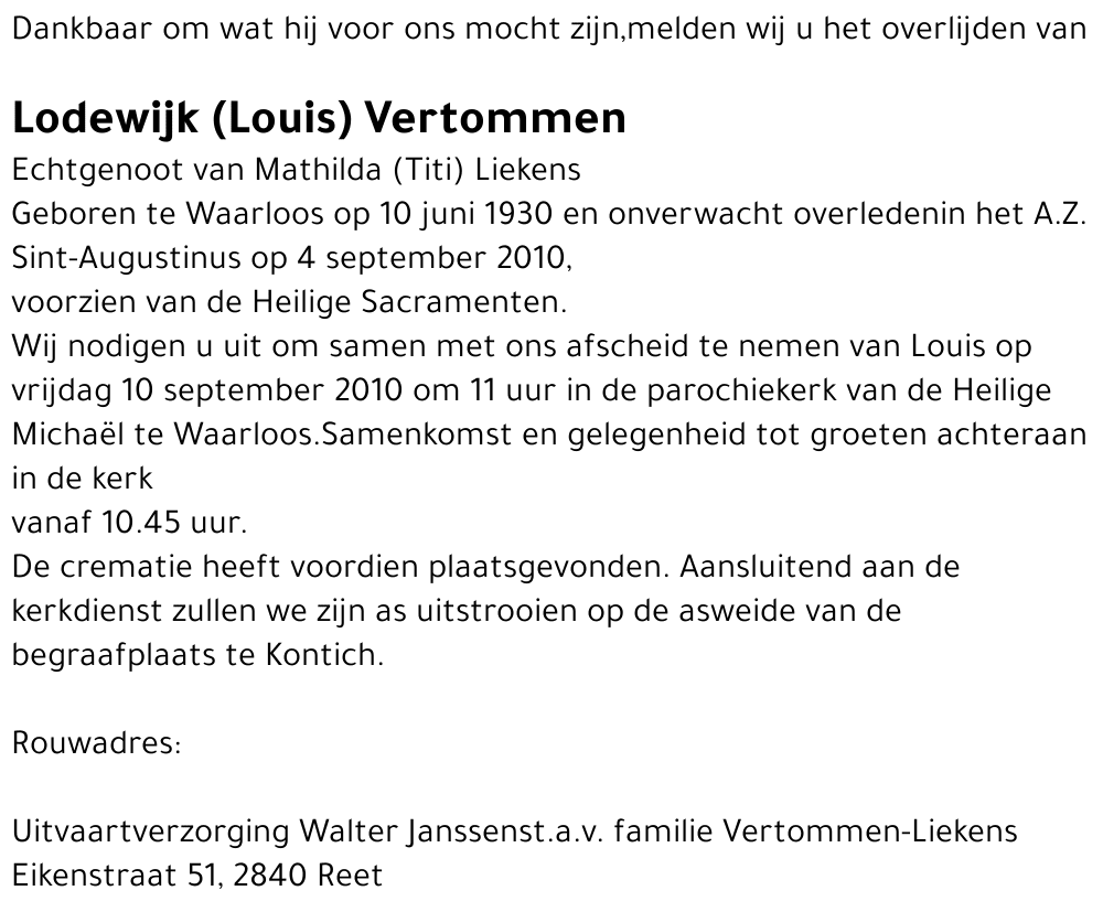 Lodewijk (Louis) Vertommen