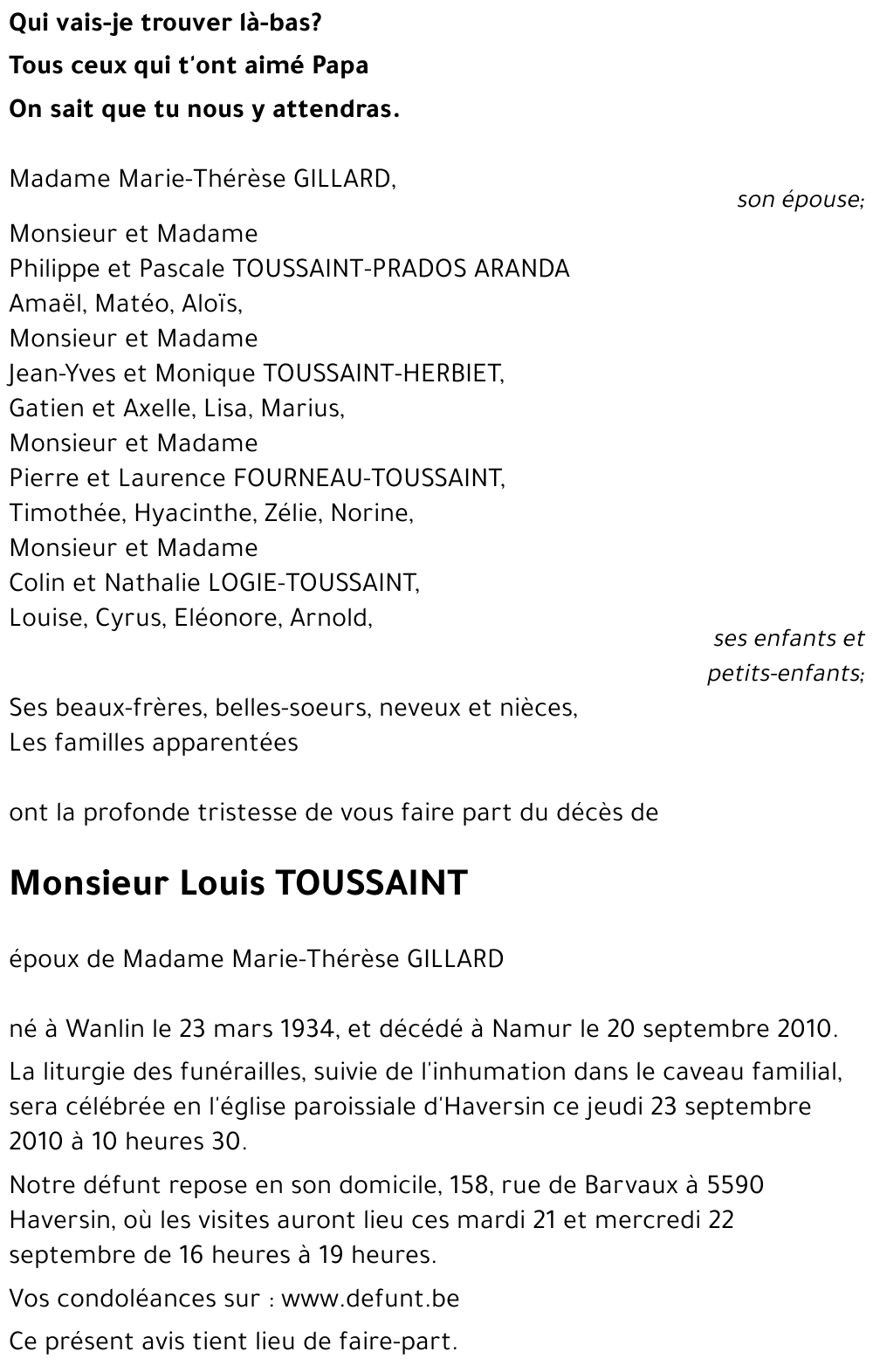 Louis TOUSSAINT