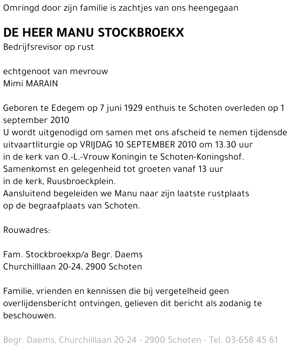 MANU STOCKBROEKX