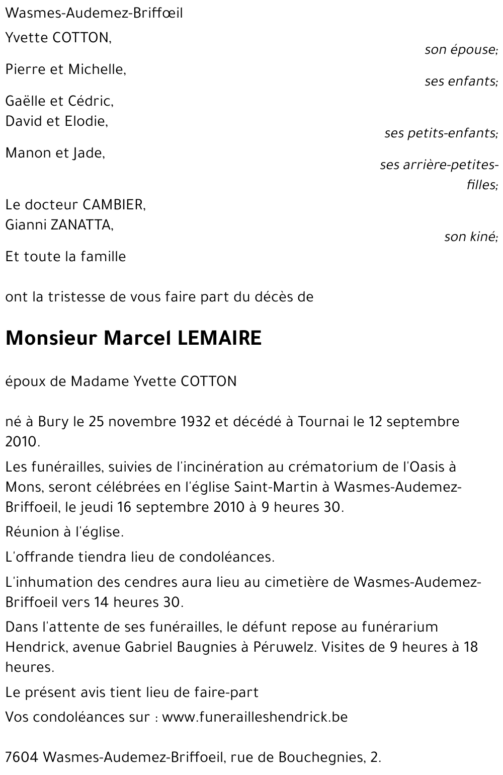 Marcel LEMAIRE