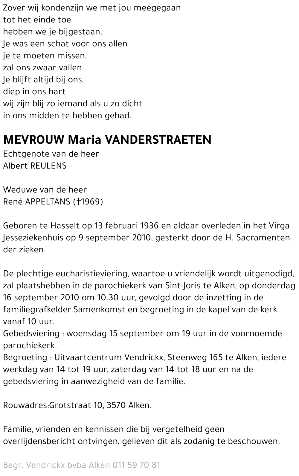 Maria Vanderstraeten