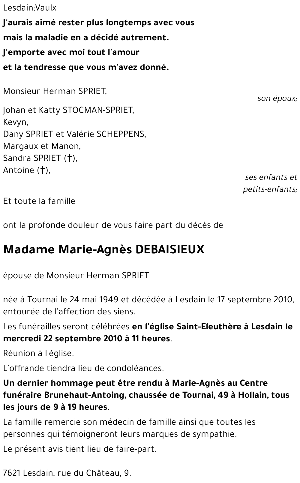 Marie-Agnès DEBAISIEUX