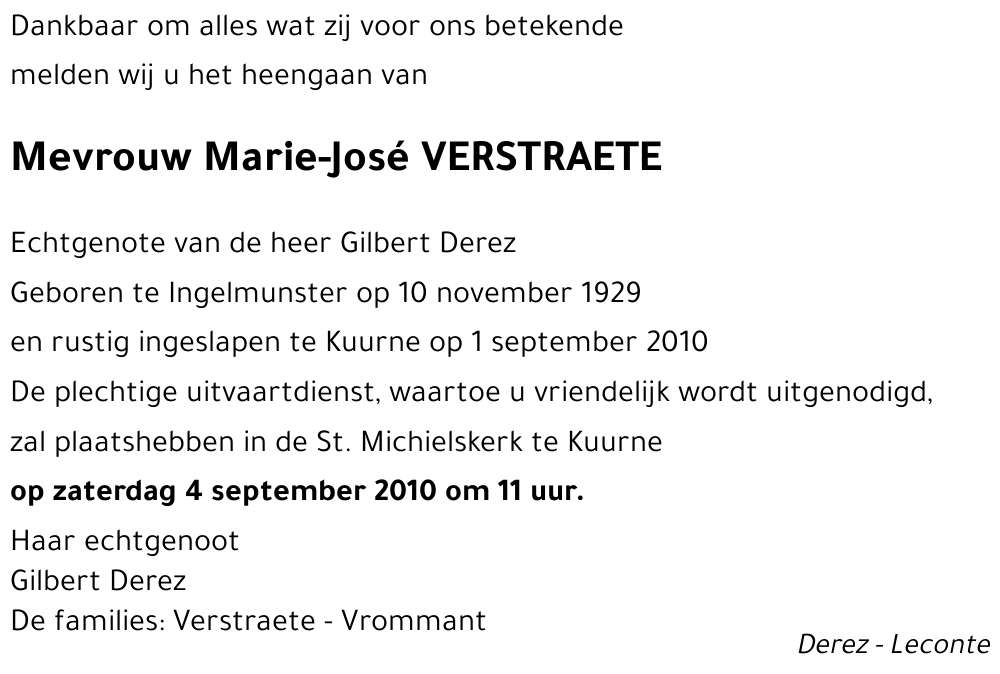 Marie-José VERSTRAETE