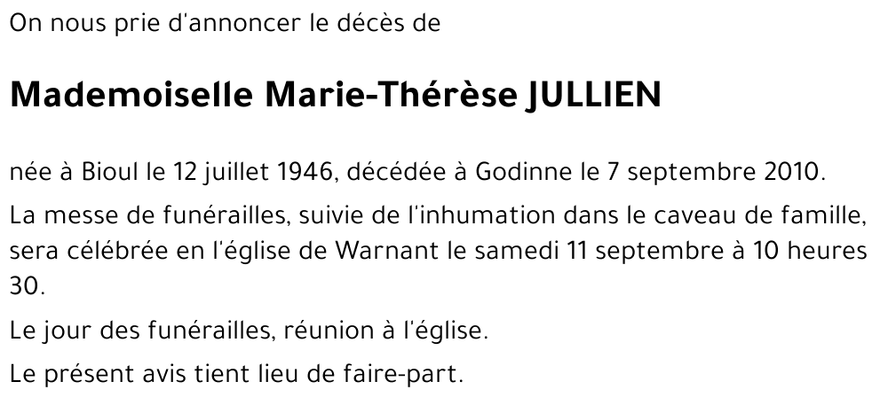 Marie-Thérèse JULLIEN