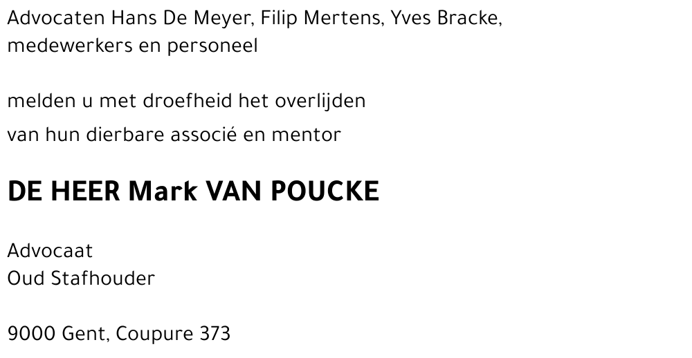 Mark VAN POUCKE