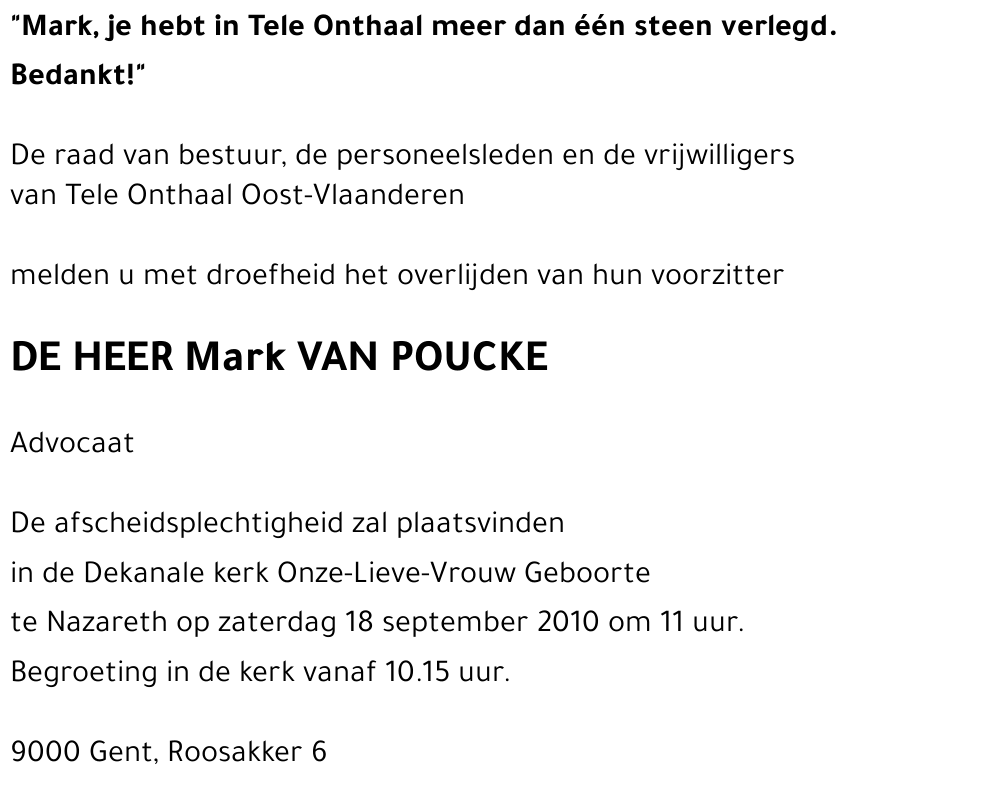 Mark VAN POUCKE